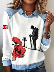 Women's Remembrance Day Lest We Forge Printed Long Sleeve Shirt