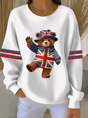 Women's British style Print Casual Sweatshirt