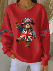 Women's British style Print Casual Sweatshirt