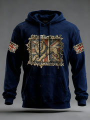 Men's Vintage England Flag Lion Printed Hoodie