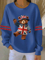 Women's British style Print Casual Sweatshirt