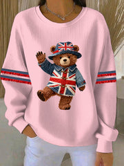 Women's British style Print Casual Sweatshirt
