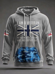 Men's UK Retired Veteran Printed Hoodie