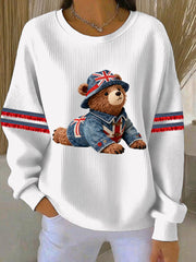 Women's British style Print Casual Sweatshirt