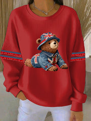 Women's British style Print Casual Sweatshirt