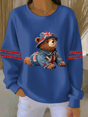 Women's British style Print Casual Sweatshirt