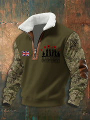 Men's Remembrance Day Lest We Forget aggy Zip-up Hoodie