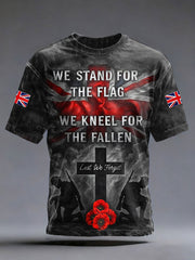 Men's Remembrance Day We Stand For The Flag Short Sleeves T-shirt