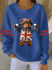 Women's British style Print Casual Sweatshirt