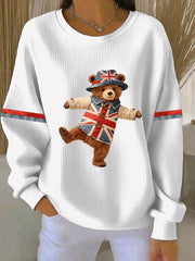 Women's British style Print Casual Sweatshirt