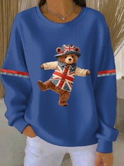 Women's British style Print Casual Sweatshirt