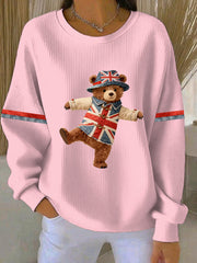 Women's British style Print Casual Sweatshirt