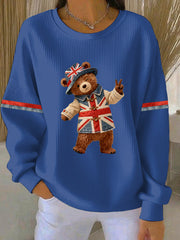 Women's British style Print Casual Sweatshirt