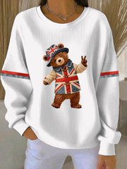 Women's British style Print Casual Sweatshirt