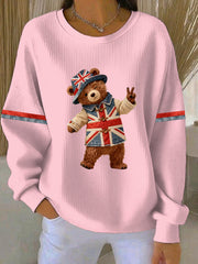 Women's British style Print Casual Sweatshirt