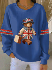 Women's British style Print Casual Sweatshirt