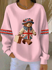 Women's British style Print Casual Sweatshirt