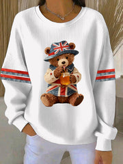 Women's British style Print Casual Sweatshirt
