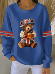 Women's British style Print Casual Sweatshirt