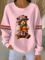 Women's British style Print Casual Sweatshirt