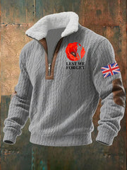 Men's Remembrance Day Lest We Forget Baggy Zip-up Hoodie