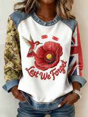 Women's 11th November Remembrance Day LEST WE'S FORGET Poppy Remembrance Sweatshirt
