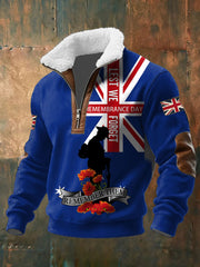 Men's Remembrance Day Lest We Forget Baggy Zip-up Hoodie