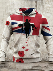 Men's Remembrance Day UK army flag Hoodie