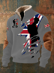 Men's Remembrance Day Lest We Forget Baggy Zip-up Hoodie