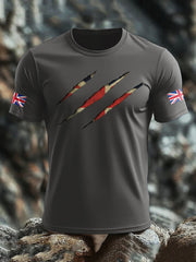 Men's UK Flag Skull Printed T-shirt