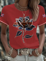 Women's UK Flag Art Printed T-shirt