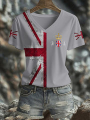 Women's UK Flag Printed T-shirt