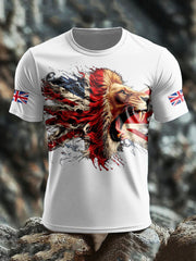 Men's UK Lion Flag Printed T-shirt