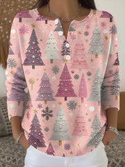 Women's Christmas Print Knit Top