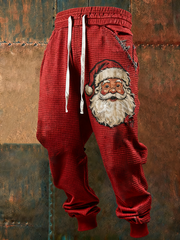 Men's Christmas Waffle Casual Pants