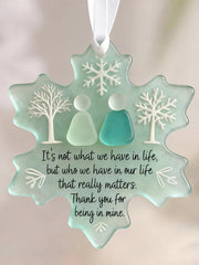 Snowflake Sea Glass Friendship Ornament