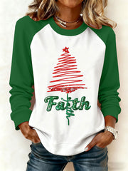 Women's Faith Christma Tree Sweatshirt