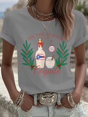 Women's Funny Puerto Rico Christmas Printed Tops