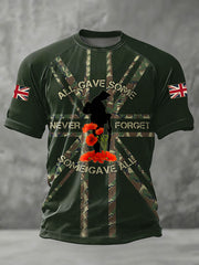 Men's Remembrance Day Lest We Forget Short Sleeve T-shirt
