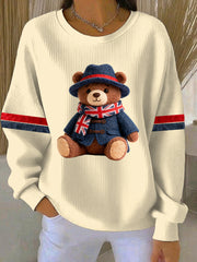 Women's British Style Print Casual Sweatshirt