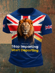 Men's UK Immigrant Stop Importing Start Deporting Printed T-shirt