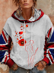 Women's Remembrance Day Lest We Forget Drawstring Hoodie
