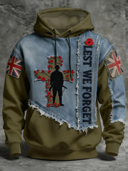 Men's Remembrance Day Lest We Forget Hoodie with Pockets