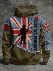 Men's Remembrance Day Lest We Forget Hoodie with Pockets