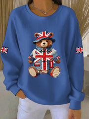 Women's British style Print Casual Sweatshirt