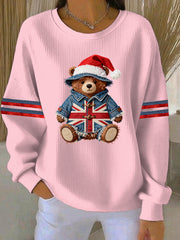 Women's Christmas British Style Print Casual Sweatshirt