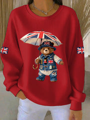 Women's British style Print Casual Sweatshirt