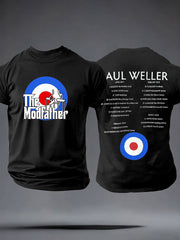 Herren The Modfather Imitations-Baumwoll-Kurzarm-T-Shirt