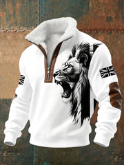 Vintage Sweatshirt für Herren mit britischem Löwen-Print