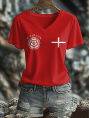 Frauen England Fußball Liebhaber Es kommt nach Hause 2026 bedrucktes T-Shirt